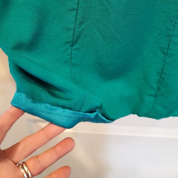 VTG Jacqueline Ferrar Teal Suit Set | Shrunk | Gold Button Blazer & Pencil skirt - Picture 10 of 16
